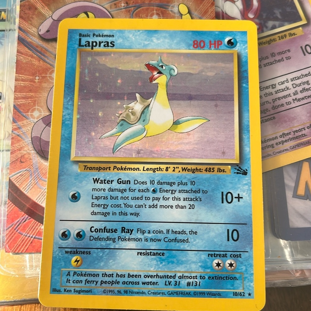 Holographic Pokemon cards Lapras
